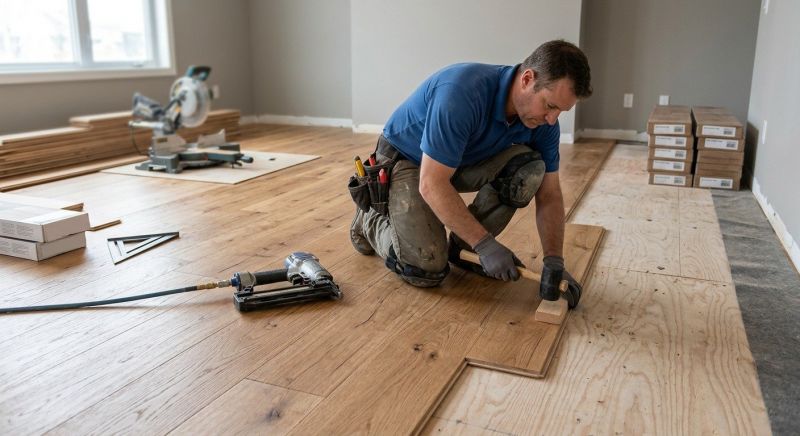 Dark Wood Floor Installation in Fort Worth, TX